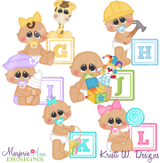Alphabet Baby~G-L SVG Cutting Files Includes Clipart - Click Image to Close